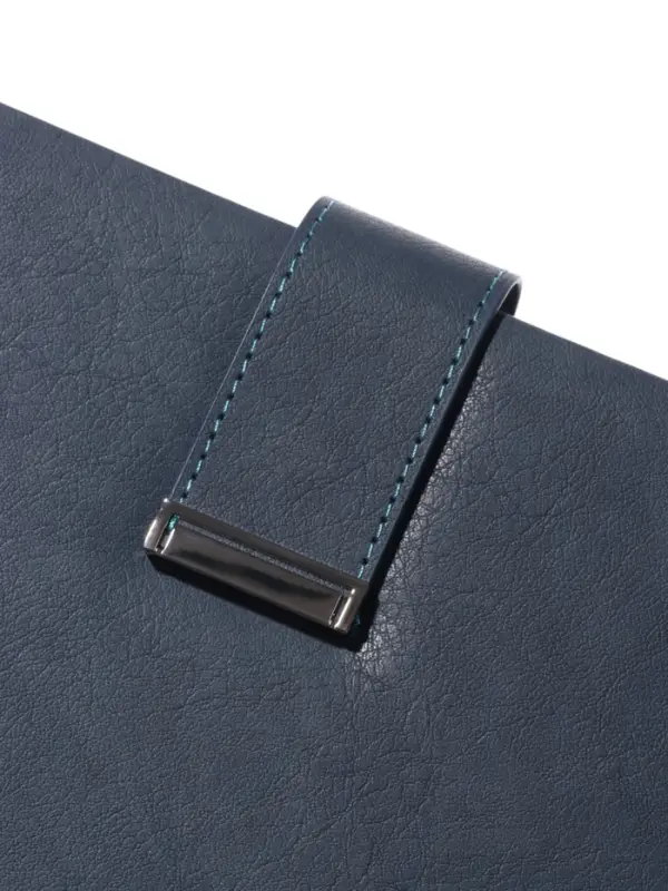 Ежедневник недатированный формат А5, с хлястиком, 112л, линия, пвх, Синий Ежедневник недатированный формат А5, с хлястиком, 112л, линия, пвх, Синий