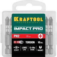 Бита KRAFTOOL Impact Pro PH2, 50мм, тип Е, 10шт/уп (26191-2-50-S10)