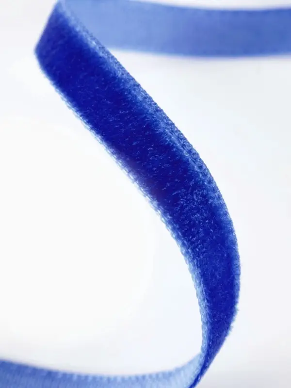 Лента бархатная, 6 мм, 18&plusmn;1 м, синяя №47