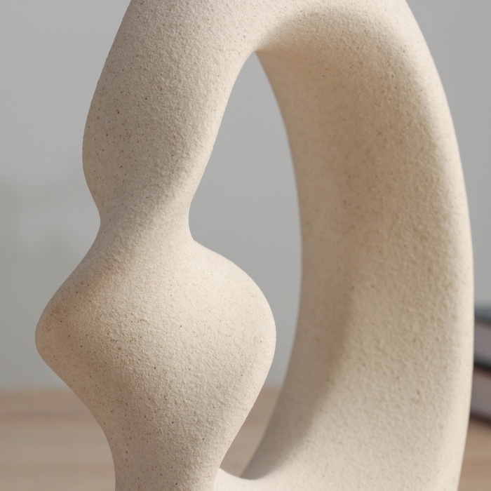 Керамическая ваза декоративная настольная «Закари», для цветов, сухоцветов, d-3 см, 21×14 см, бежевый Керамическая ваза декоративная настольная «Закари», для цветов, сухоцветов, d-3 см, 21×14 см, бежевый