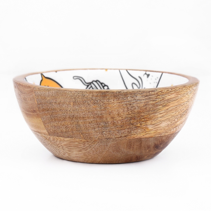 Миска деревянная с рисунком внутри 250 мл Миска деревянная с рисунком внутри 250 мл