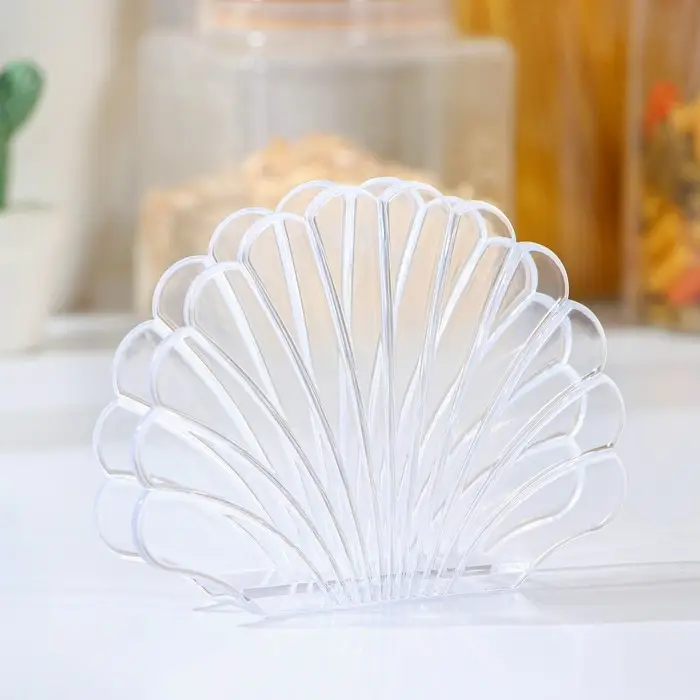 Салфетница «Ракушка», 13×2,5×10 см, цвет прозрачный