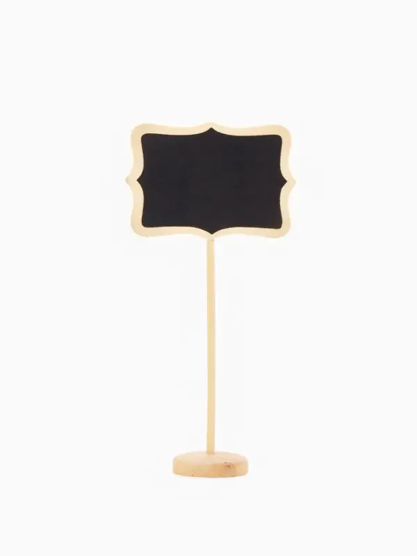 Ценник меловой на ножке &laquo;Вытянутые углы&raquo;, 8.4&times;6&times;18 см, чёрный, бежевый