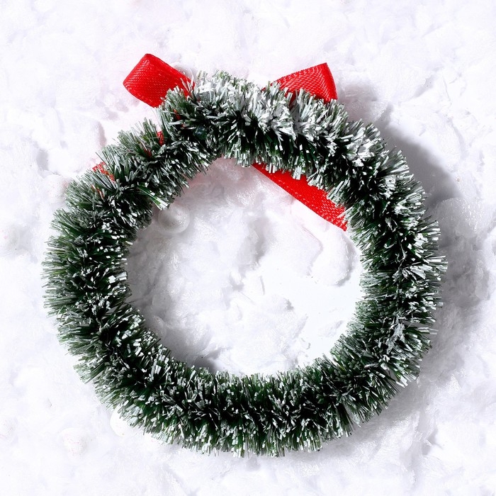 Венок новогодний, набор 3 шт., размер 1 шт. — 6,5 см, цвет светло-зелёный