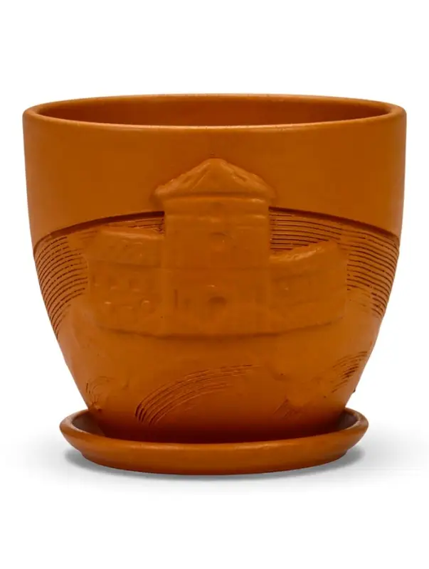 Горшок цветочный с поддоном 1,4 л, d15/h13 см терракот керамика, "Голландия" (М)