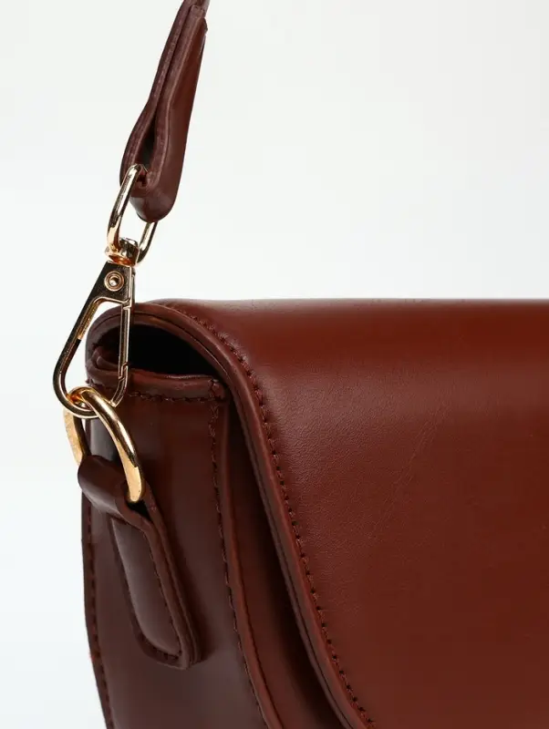 Сумка женская мессенджер на магните, 23&times;8&times;16 см, красно-коричневая