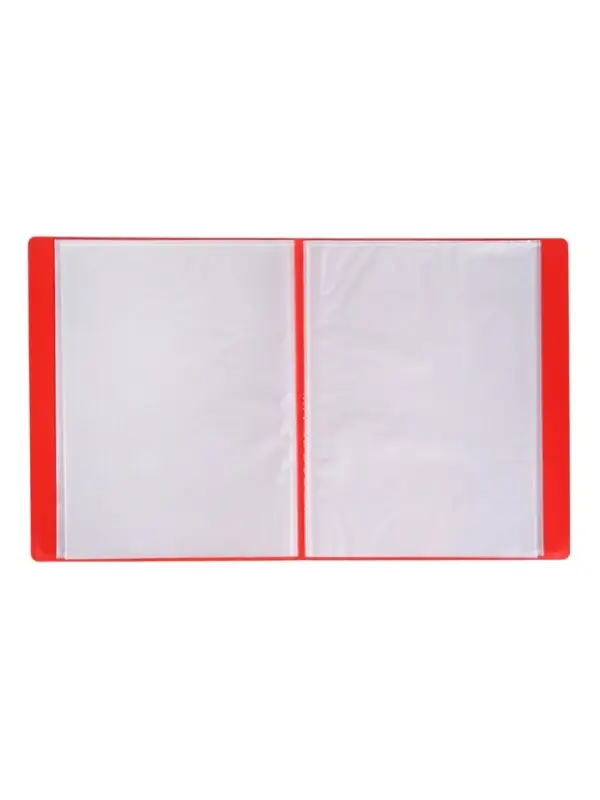 Папка с 60 вкладышами А4, 500 мкм, Calligrata, текстура &laquo;песок&raquo;, красная