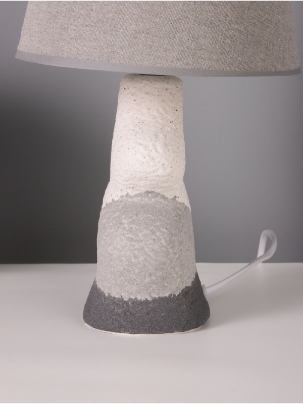 Лампа настольная Лампа настольная "Гряда" 1х40Вт Е14 серый/белый 20х20х32см