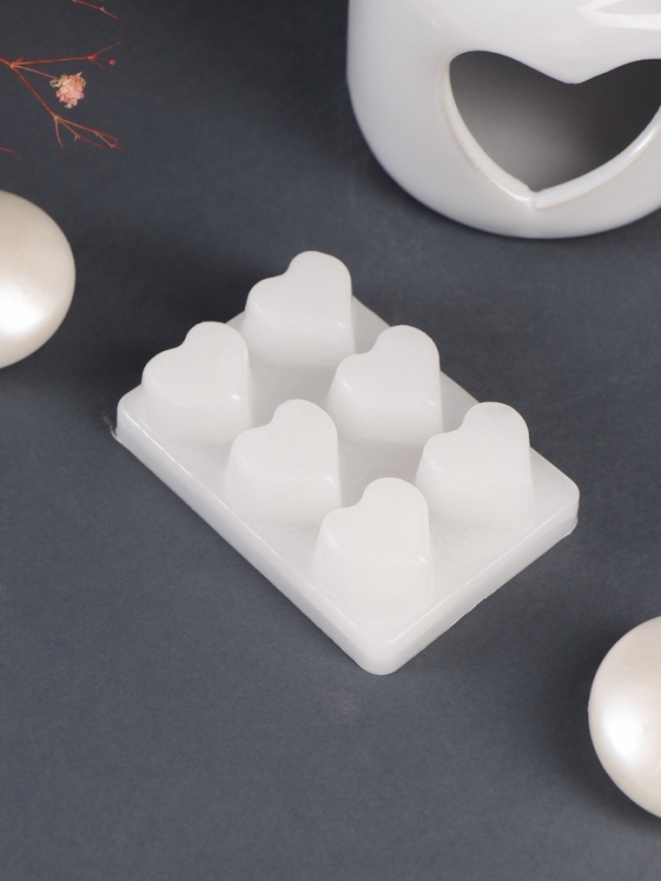 Аромалампа керамика + ароматический воск Аромалампа керамика + ароматический воск "Сердце" белая 7,5х7,5х8 см