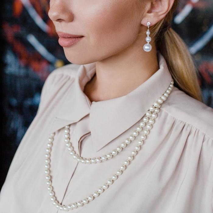 Серьги с жемчугом «Шары трио», цвет МИКС Серьги с жемчугом «Шары трио», цвет МИКС