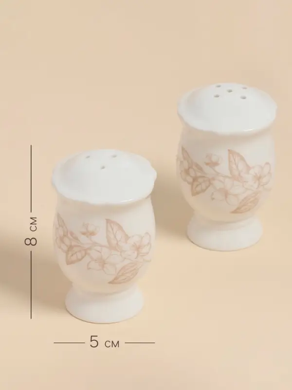 Набор для специй SL Home &laquo;Аманде&raquo;, 5&times;5&times;8 см, солонка, перечница, фарфор, белый