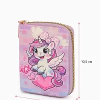 Кошелёк на молнии &laquo;Выбражулька&raquo;, 8.5&times;2.5&times;10.5 см, с принтом, розовый/сиреневый