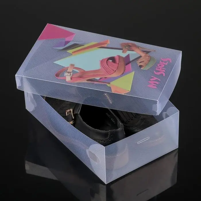 Короб для хранения обуви с ручкой «Босоножки», 31×18×11 см, цвет прозрачный