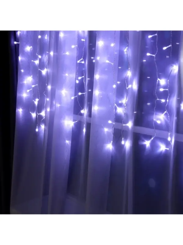 Гирлянда &laquo;Занавес&raquo; 2&times;1.5 м, IP20, прозрачная нить, 360 LED, свечение белое, 8 режимов, 220 В