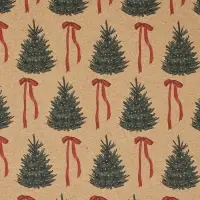 Бумага упаковочная бурый крафт &laquo;Ёлки и банты&raquo;, 50 &times; 70 см