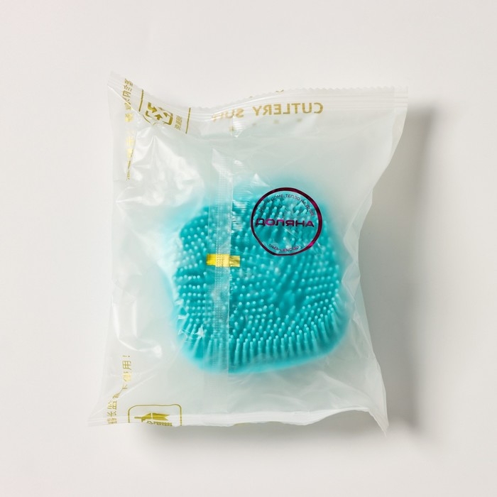 Щётка силиконовая с ёмкостью для мыла Доляна, цвет МИКС Щётка силиконовая с ёмкостью для мыла Доляна, цвет МИКС