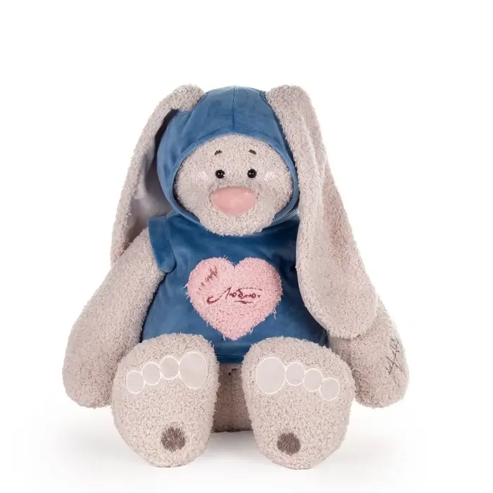 Мягкая игрушка "Заяц Вито в бирюзовой кофте с сердцем", 37 см  КВито/171-2