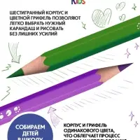 Цветные карандаши 18 цветов, детские, шестигранные, ударопрочные, BIC Kids Evolution