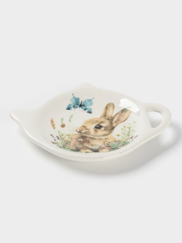 Подставка под чайный пакетик Доляна «Зайка», керамика, 12×9×1.5 см, белая Подставка под чайный пакетик Доляна «Зайка», керамика, 12×9×1.5 см, белая