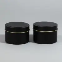 Баночка для хранения, 120 мл, набор 2 шт., металлическая, матовая, чёрная