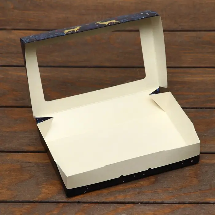 Коробка складная «Олени», 20×12×4 см с окном Коробка складная «Олени», 20×12×4 см с окном