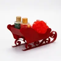 Подарочный набор новогодний в санях: гель для душа 2 шт., соль для ванны и мочалка, URAL LAB Подарочный набор новогодний в санях: гель для душа 2 шт., соль для ванны и мочалка, URAL LAB