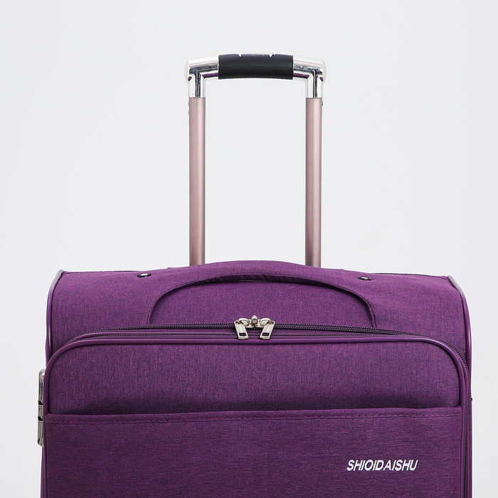Чемодан большой 95 л (L), отдел на молнии, с расширением, кодовый замок, 3 колеса, 2 наружных кармана, цвет фиолетовый Чемодан большой 95 л (L), отдел на молнии, с расширением, кодовый замок, 3 колеса, 2 наружных кармана, цвет фиолетовый