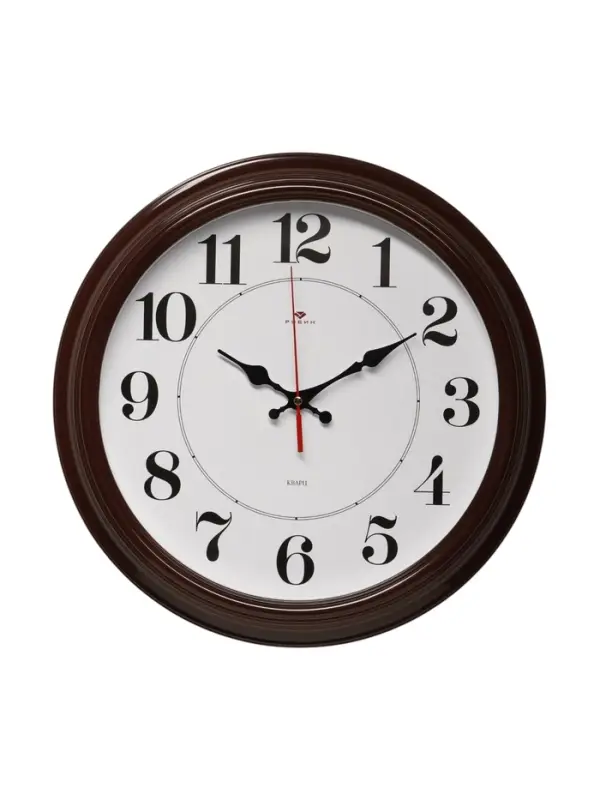Часы настенные, интерьерные &laquo;Рубин&raquo;, бесшумные, d=35 см, коричневые