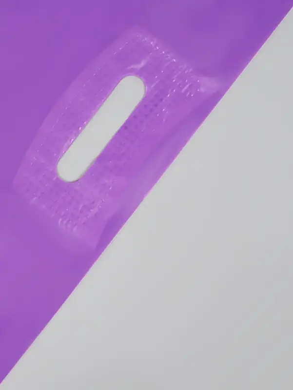 Пакет полиэтиленовый с вырубной ручкой, фиолетовый, 40&times;50 см, 60 мкм