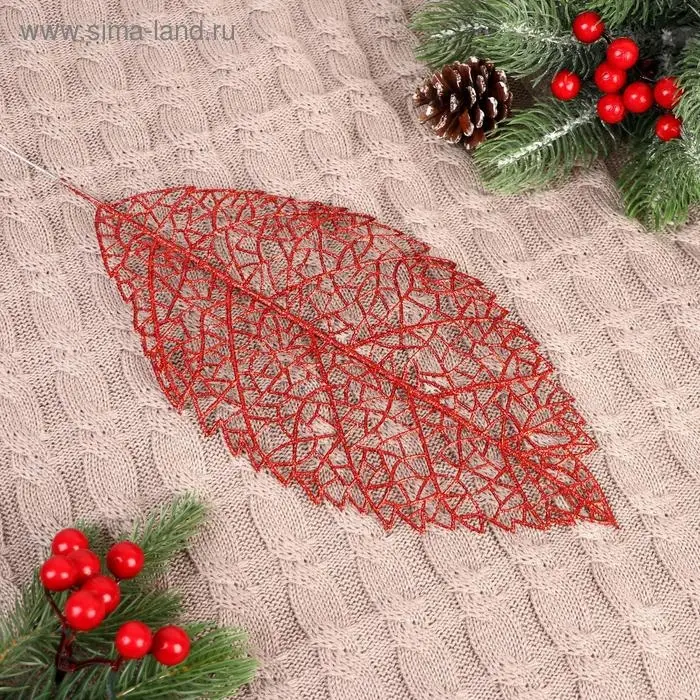 Декор блеск «Берёзовый лист», 14×28 см, МИКС Декор блеск «Берёзовый лист», 14×28 см, МИКС