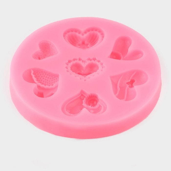 Молд «Сердца ажурные», силикон, 9,5×9,5 см, цвет МИКС Молд «Сердца ажурные», силикон, 9,5×9,5 см, цвет МИКС