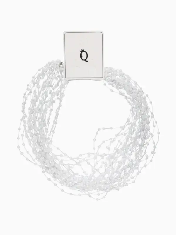 Чокер &laquo;Богема&raquo; с жемчугом на леске, воздушное, бусина№3, L=43 см, цвет белый