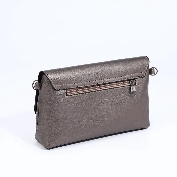 Сумка женская, кросс-боди, на магните, 24&times;6&times;14 см, серая