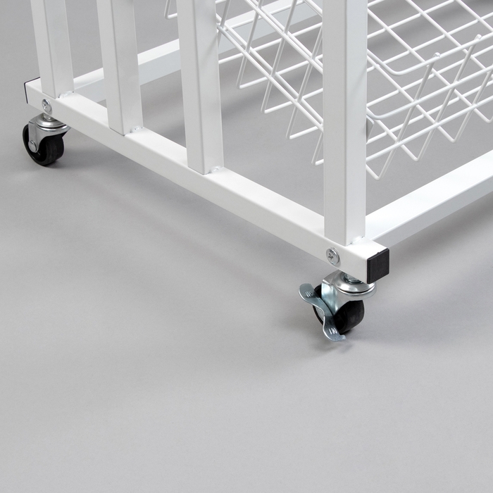 Стойка под зонты, разборная, 3 наклонные корзины, 3 яруса, 60×40×150 см, цвет белый Стойка под зонты, разборная, 3 наклонные корзины, 3 яруса, 60×40×150 см, цвет белый