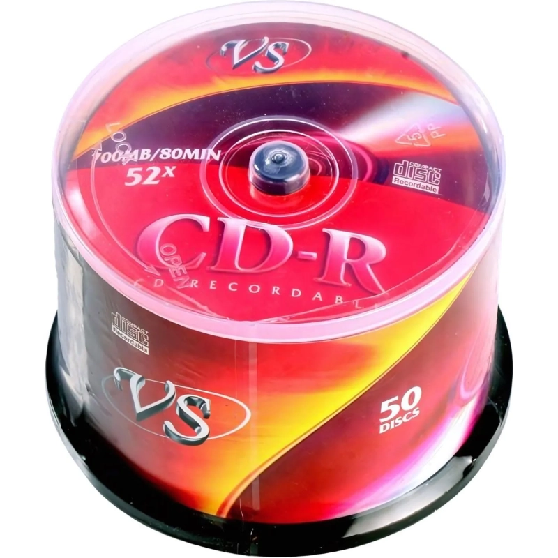 Носители информации CD-R, 52x, VS, Cake/50, VSCDRCB5001