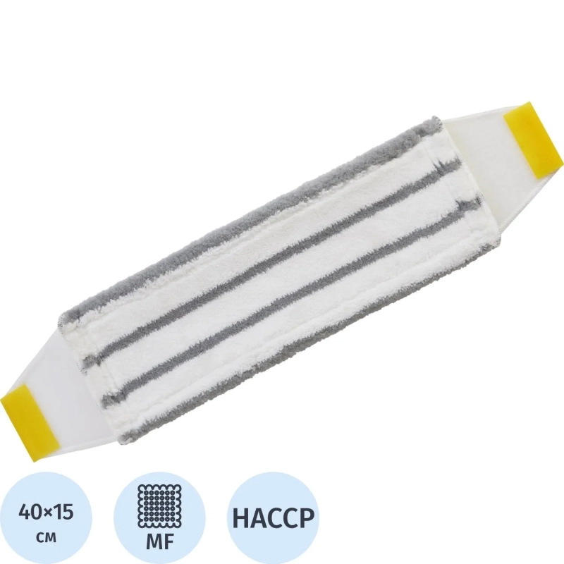 Насадка МОП SYR микрофибра д/влаж уборки с жестк абраз 40см желтая 993951