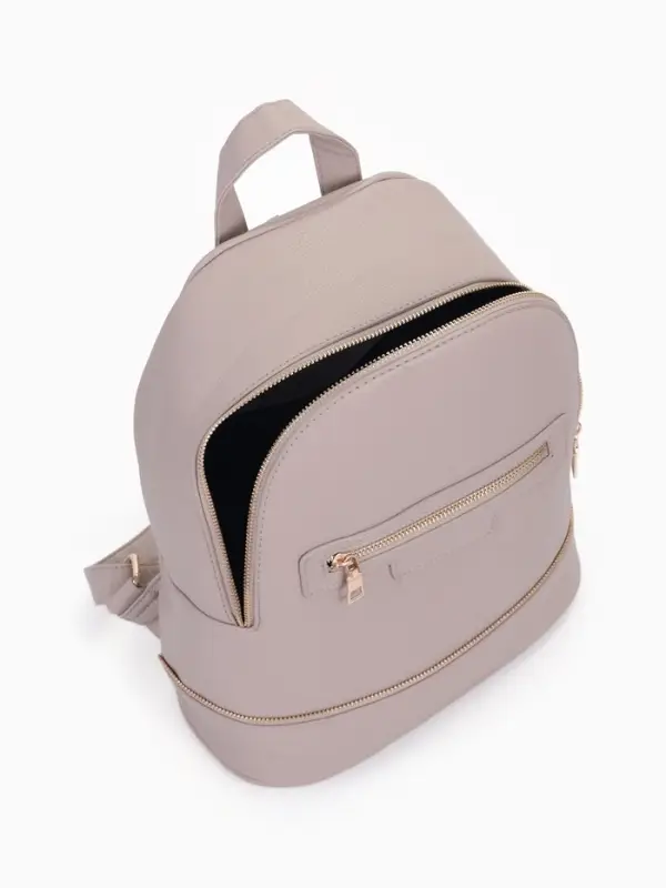 Рюкзак женский на молнии, с карманом, размер 27&times;13.5&times;33 см, бежевый