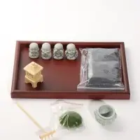 Сад камней &laquo;Четыре маленьких будды&raquo;, чёрный песок, 30&times;20&times;8 см