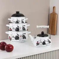 VETTA Хвостатые друзья Кастрюля эмалированная, 24см, 5,0л, индукция