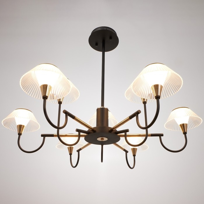 Люстра 1695/9 LED 216Вт 3000-6000К черно-золотой 95х95х113 см BayerLux