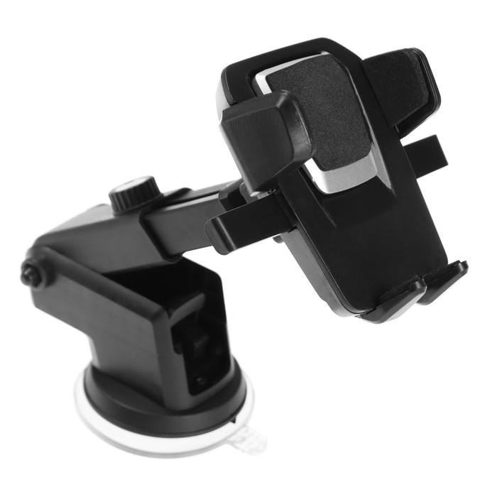 Держатель телефона на присоске, раздвижной 6.5-10 см, черный Держатель телефона на присоске, раздвижной 6.5-10 см, черный