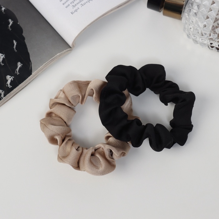 Резинка для волос Резинка для волос "Орбита" (набор 2 шт) Ариадна классик, 8 см, чёрный бежевый