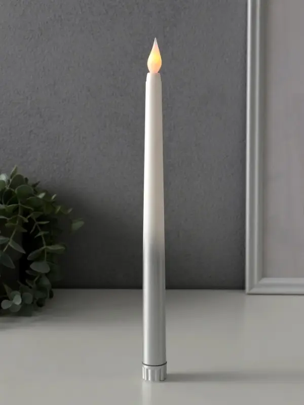 Ночник свеча "Нежность" набор 2 шт LED 2xААА серебро 2х2х27,5 см