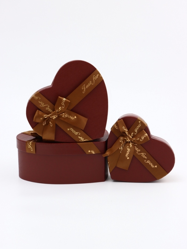 Набор коробок 3 в 1 сердца 22 х 20 х 9;  18.5 х 17 х 7.5; 1 6 х 14 х 6 см