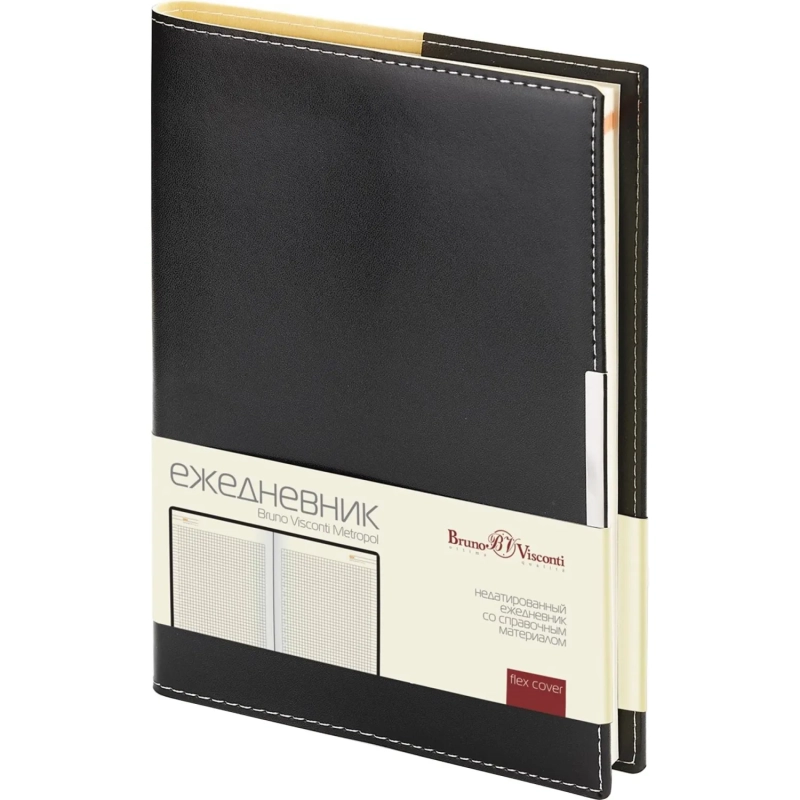 Ежедневник недатированный черный А5  METROPOL  3-491/03