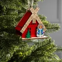 Подвеска световая &laquo;Дом Снегурочки&raquo;, 8&times;4&times;8.5 см, 1 LED, от батареек AG10&times;3, свечение тёплое белое