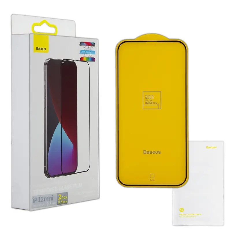Защитное стекло IPH 12 Mini (5.4) Baseus Full-glass Anti-Bluelight 0.3 mm 2 шт Защитное стекло IPH 12 Mini (5.4) Baseus Full-glass Anti-Bluelight 0.3 mm 2 шт