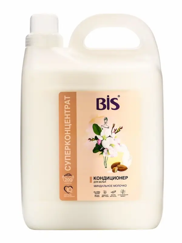 BIS Кондиционер для белья "Миндальное молочко", концентрированный, 5 л