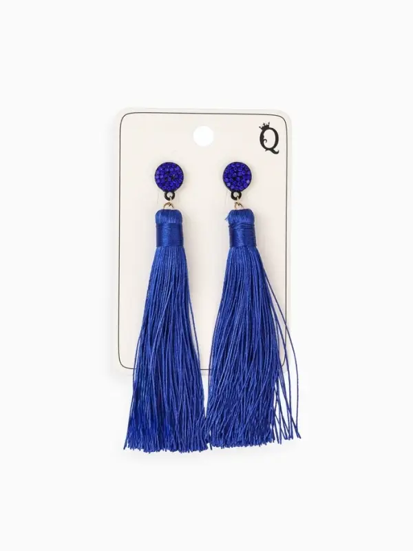 Серьги &laquo;Кисти&raquo;, гармония, синие, L, кистей, 10.5 см