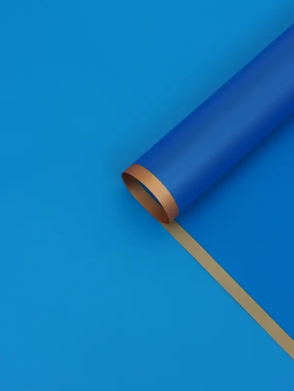 Пленка флористическая для цветов, &laquo;Бронзовая полоса&raquo;, синяя, 57&times;57 см